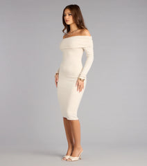 Minimal Drama Off-The-Shoulder Midi Dress