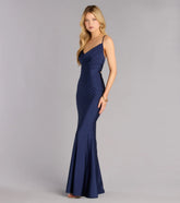 Tara Formal Satin Lace-Up Mermaid Dress