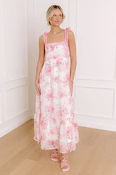 Countryside Estates Floral Maxi Dress in Pink
