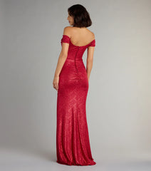 Alina Glitter Off-The-Shoulder Mermaid Formal Dress