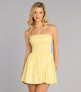 Sweet Days Smocked Strapless Mini Dress