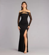 Elianna Mesh Off-The-Shoulder Mermaid Dress