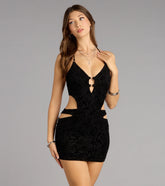 Attitude Check Velvet Cutout Mini Dress