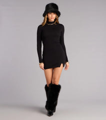 Back To Bold Mock Neck Mini Dress