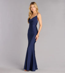 Tara Formal Satin Lace-Up Mermaid Dress