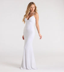 Carina Lace-Up Mermaid Glitter Formal Dress
