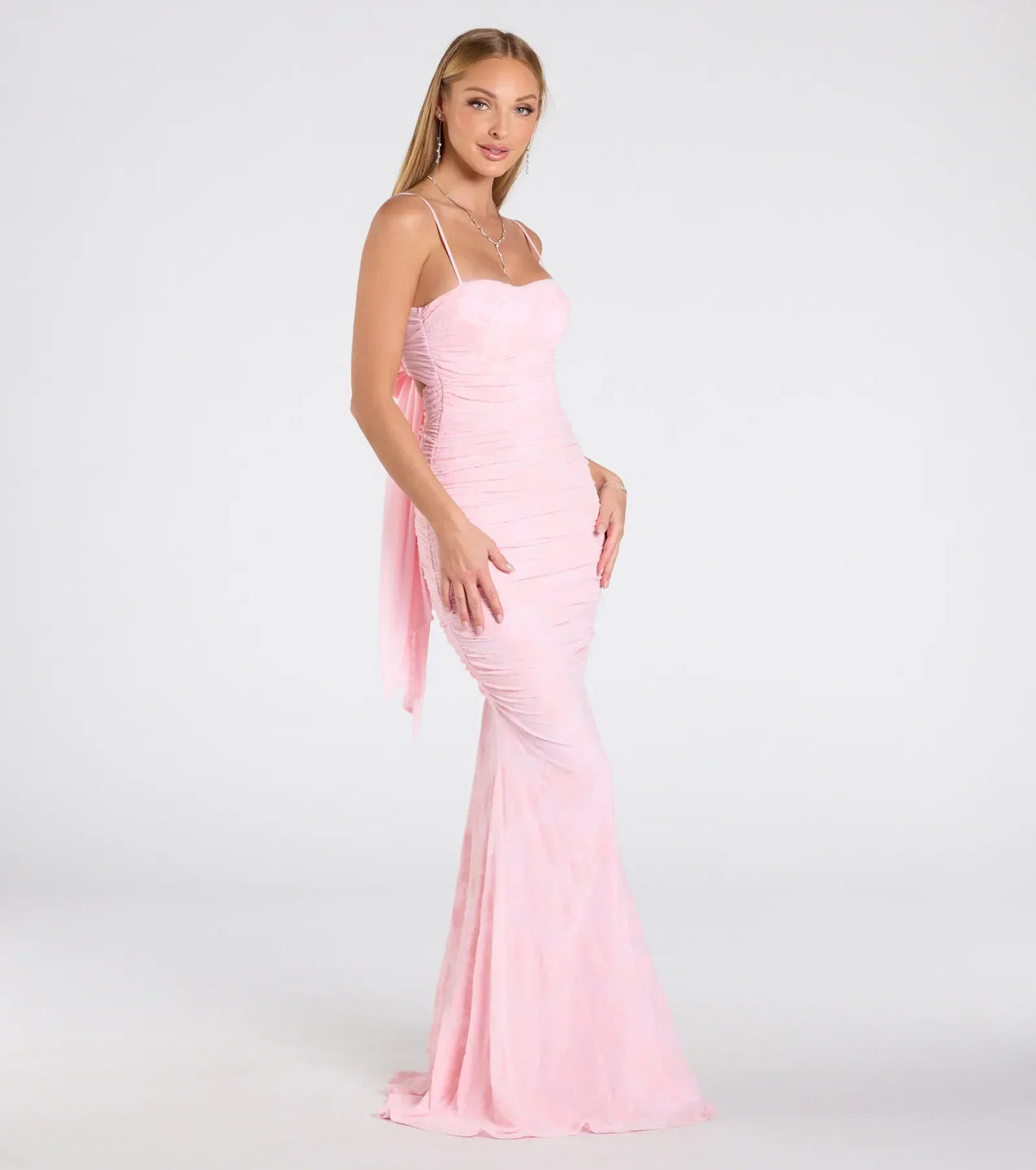 Jaymie Tie-Back Floral Velvet Mermaid Formal Dress