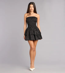 Cute Entrance Polka Dot Ruffle Skater Dress