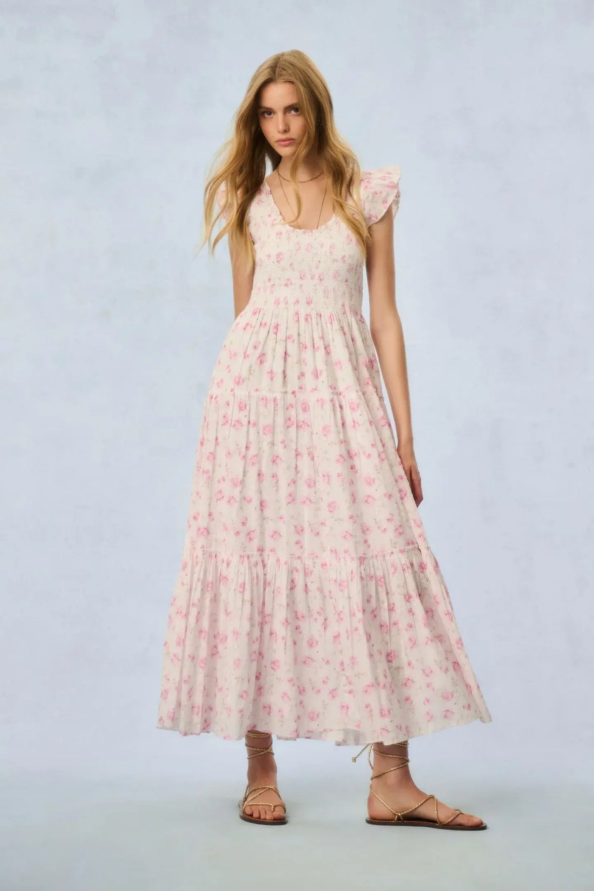 Chessie Heirloom Print Cotton Maxi Dress