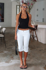Annie Low Rise Capri Jeans Off White