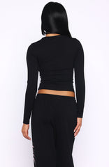 Luxurious Girl Long Sleeve Baby Tee Black